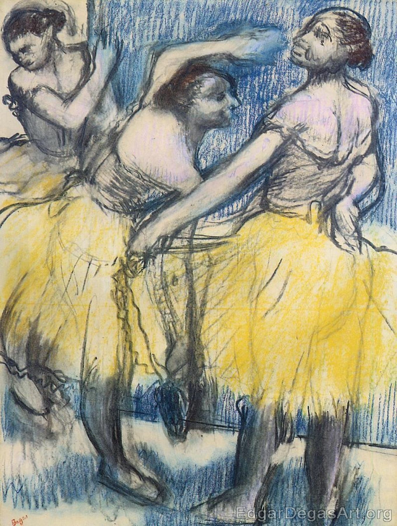 Three Dancers in Yellow Skirts